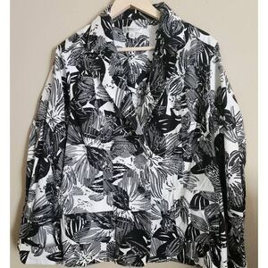 J5  Coldwater Creek Black and white floral jacket